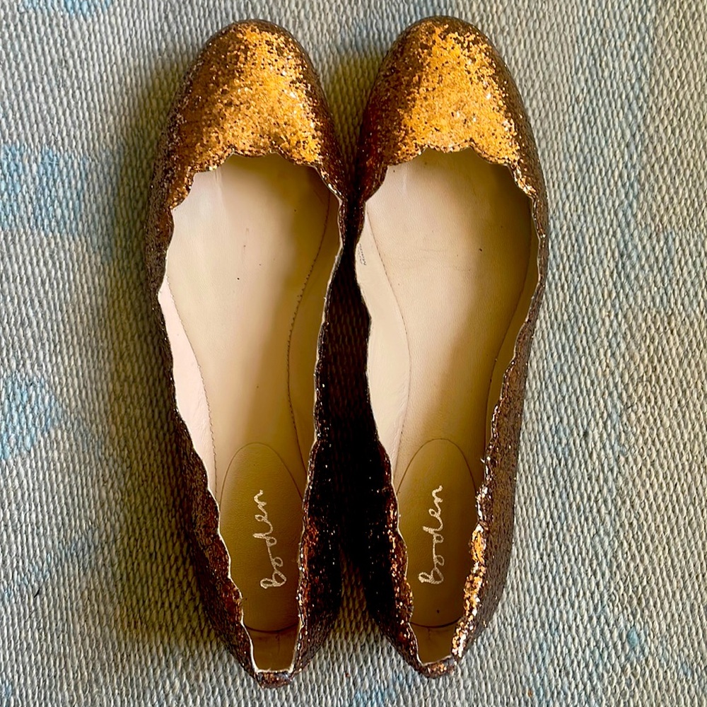 Boden gold sparkle flats 40.5 / 9.5